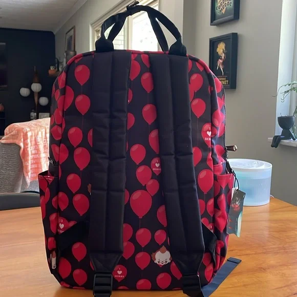 NWT Loungefly “IT” I Love Derry backpack red balloons Pennywise